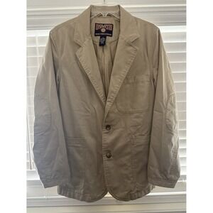 Duluth Trading Co. Mens Khaki Canvas Blazer Presentation Jacket Size Small